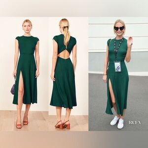 Reformation Gavin Emerald Green Midi Dress